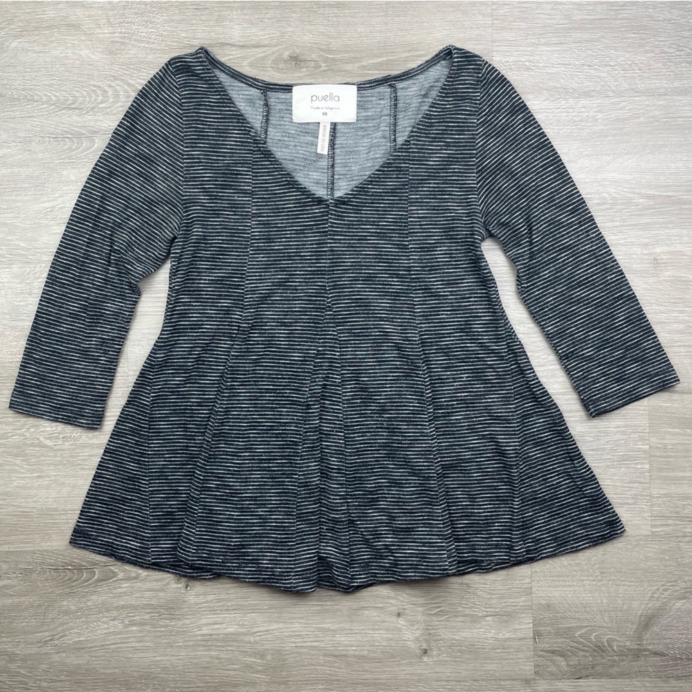 Anthropologie Puella Black & White Stripe Blouse